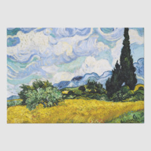 Vincent Van Gogh Weizenfeld mit Zypressen (1889) Seidenpapier