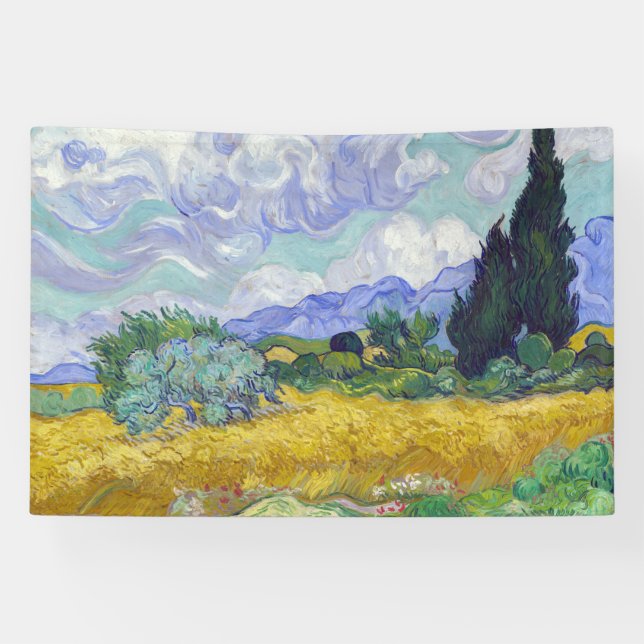 Vincent Van Gogh - Weizenfeld mit Zypressen Banner (Horizontal)