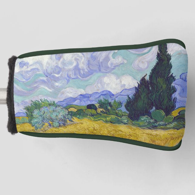 Vincent Van Gogh - Weizenfeld mit Zypressen Golf Headcover (Vorderseite)