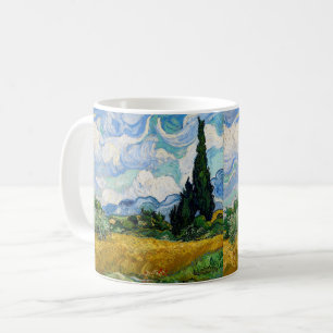 Vincent Van Gogh - Weizenfeld mit Zypressen Kaffeetasse