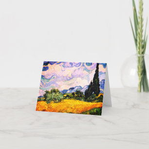 Vincent Van Gogh Weizenfeld mit Zypressen Karte