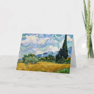 Vincent Van Gogh - Weizenfeld mit Zypressen Karte