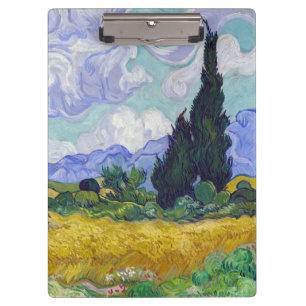 Vincent Van Gogh - Weizenfeld mit Zypressen Klemmbrett