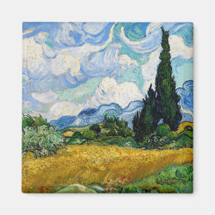 Vincent Van Gogh - Weizenfeld mit Zypressen Magnet