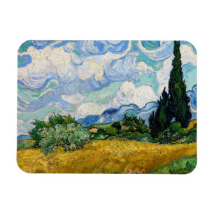 Vincent Van Gogh - Weizenfeld mit Zypressen Magnet