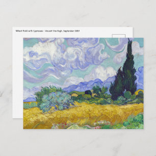 Vincent Van Gogh - Weizenfeld mit Zypressen Postkarte