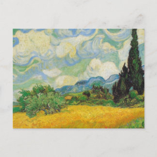 Vincent Van Gogh - Weizenfeld mit Zypressen Postkarte