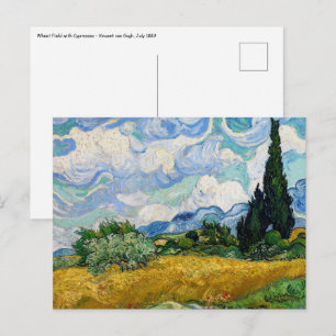 Vincent Van Gogh - Weizenfeld mit Zypressen Postkarte