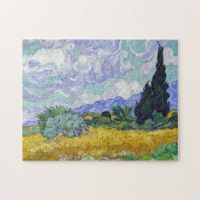 Vincent Van Gogh - Weizenfeld mit Zypressen Puzzle (Horizontal)