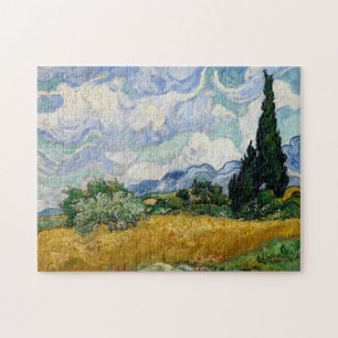 Vincent Van Gogh Weizenfeld mit Zypressen Puzzle