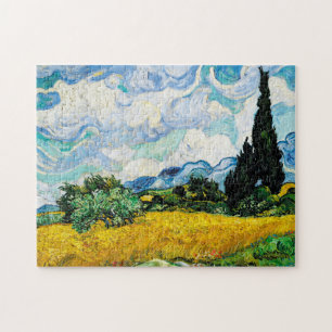Vincent Van Gogh Weizenfeld mit Zypressen Puzzle