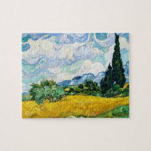 Vincent Van Gogh Weizenfeld mit Zypressen Puzzle