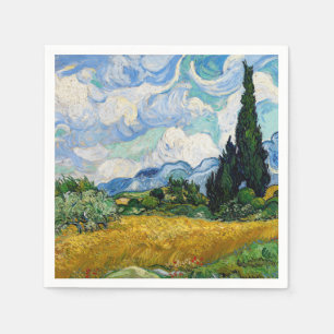 Vincent Van Gogh - Weizenfeld mit Zypressen Serviette