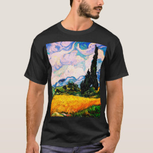 Vincent Van Gogh Weizenfeld mit Zypressen T-Shirt