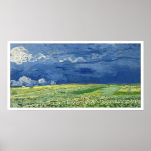 Vincent Van Gogh Weizenfeld unter Gewitterwolken Poster