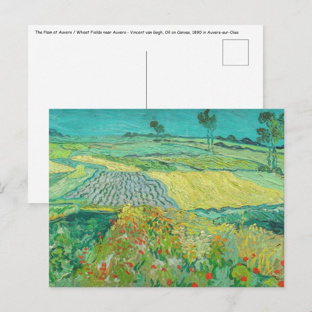 Vincent van Gogh - Weizenfelder bei Auvers Postkarte (Vorne/Hinten)