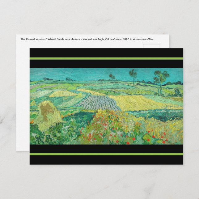 Vincent van Gogh - Weizenfelder bei Auvers Postkarte (Vorne/Hinten)