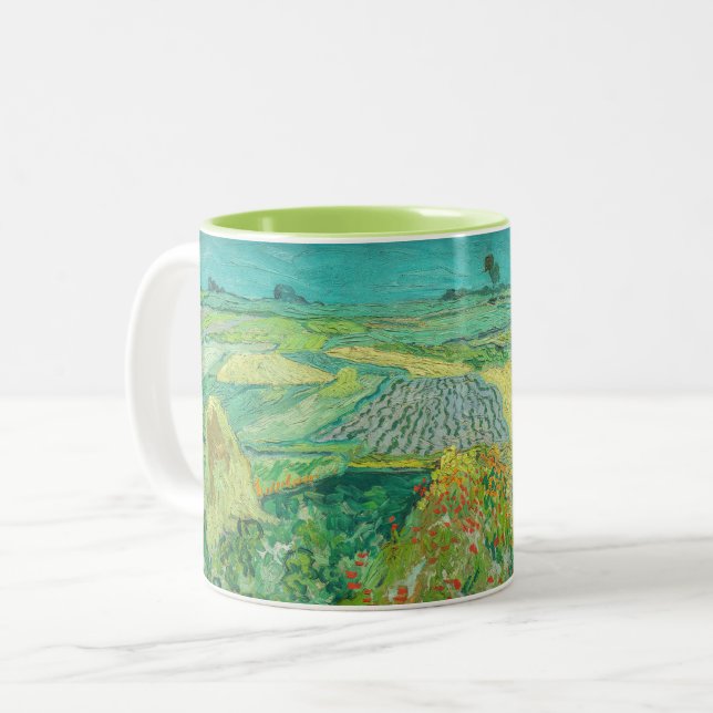 Vincent van Gogh - Weizenfelder bei Auvers Zweifarbige Tasse (Vorderseite Links)