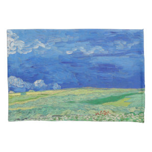 Vincent van Gogh - Weizenfelder unter Gewitterwolk Kissenbezug