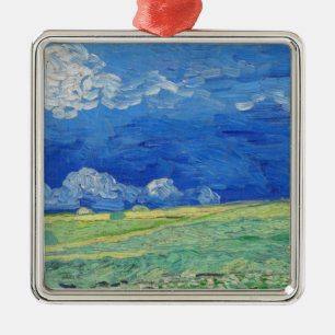 Vincent van Gogh - Weizenfelder unter Gewitterwolk Ornament Aus Metall