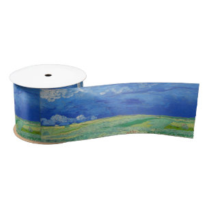 Vincent van Gogh - Weizenfelder unter Gewitterwolk Satinband