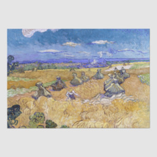 Vincent van Gogh - Weizenscheunen mit Schnittern Seidenpapier