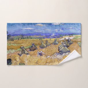 Vincent van Gogh - Weizenstapel mit Schnittern Badhandtuch Set