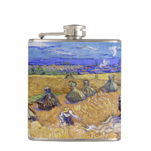 Vincent van Gogh - Weizenstapel mit Schnittern Flachmann