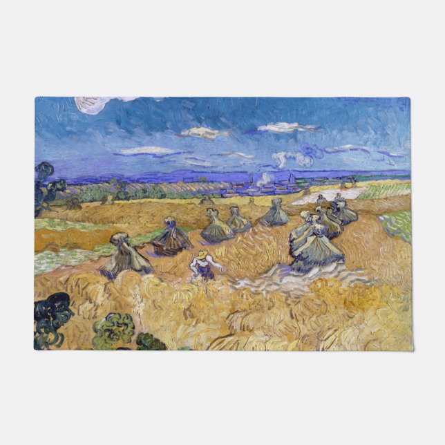 Vincent van Gogh - Weizenstapel mit Schnittern Fußmatte (Vorderseite)