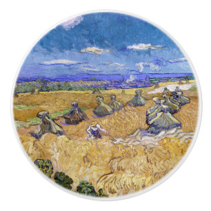 Vincent van Gogh - Weizenstapel mit Schnittern Keramikknauf