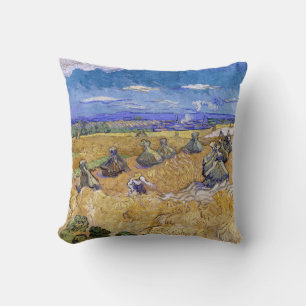 Vincent van Gogh - Weizenstapel mit Schnittern Kissen