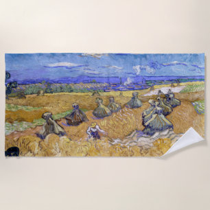 Vincent van Gogh - Weizenstapel mit Schnittern Strandtuch