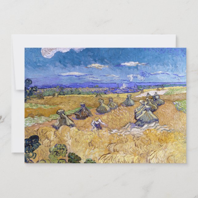 Vincent van Gogh - Weizenstapel mit Sensenmännern Einladung (Vorderseite)