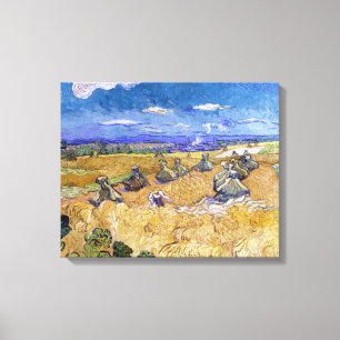 Vincent van Gogh - Weizenstapel mit Sensenmännern Leinwanddruck