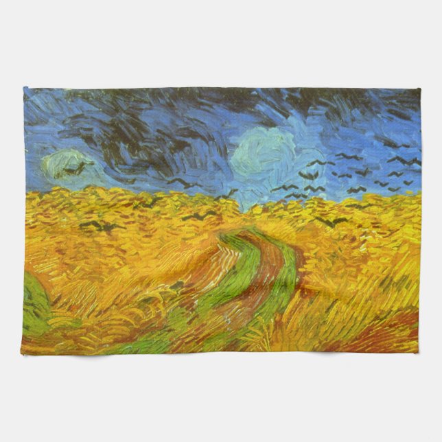Vincent van Gogh Wheat Field mit Crows Geschirrtuch (Horizontal)