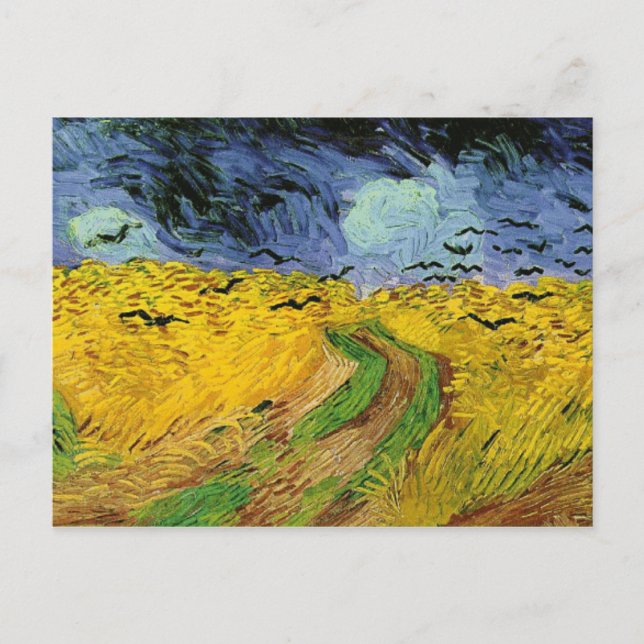 Vincent Van Gogh Wheat Field mit Crows Postcard Postkarte (Vorderseite)