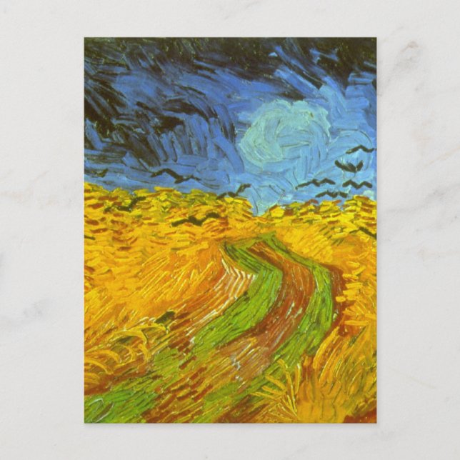 Vincent van Gogh Wheat Field mit Crows Postkarte (Vorderseite)