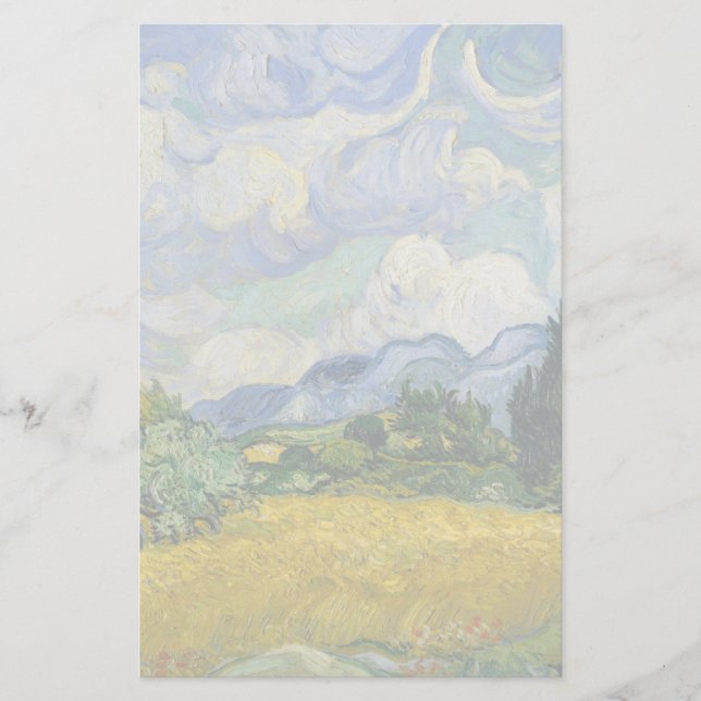 Vincent Van Gogh Wheat Field mit Cypressen Briefpapier (Vorderseite)