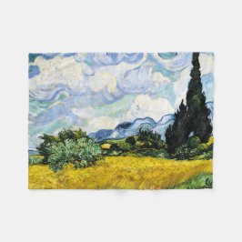 Vincent Van Gogh Wheat Field mit Cypressen Fleecedecke