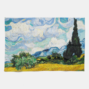 Vincent Van Gogh Wheat Field mit Cypressen Geschirrtuch