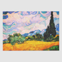 Vincent Van Gogh Wheat Field mit Cypressen Gewebe