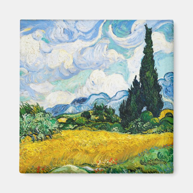 Vincent Van Gogh Wheat Field mit Cypressen Magnet (Vorne)