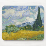 Vincent Van Gogh Wheat Field mit Cypressen Mousepad<br><div class="desc">Schöne Kunstwerke aus dem Jahr 1889 des berühmten Malers Vincent Van Gogh,  einer meiner Lieblingskünstler aus der impressionistischen Periode. Diese beeindruckende Landschaftskunst zeigt große grüne Zypressen Set gegen hübsche Wolken über einem Weizenfeld.</div>
