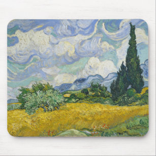 Vincent Van Gogh Wheat Field mit Cypressen Mousepad