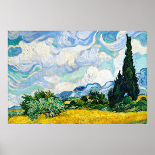 Vincent Van Gogh Wheat Field mit Cypressen Poster