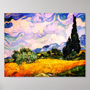 Vincent Van Gogh Wheat Field mit Cypressen Poster