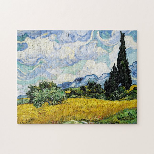 Vincent Van Gogh Wheat Field mit Cypressen Puzzle (Horizontal)