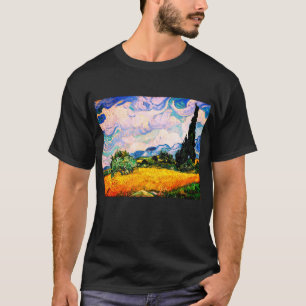 Vincent Van Gogh Wheat Field mit Cypressen T-Shirt