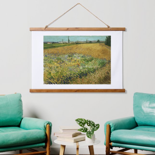 Vincent Van Gogh, Wheatfield, Korenveld Wandteppich Mit Holzrahmen (Wohnzimmer)