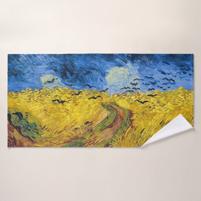 Vincent van Gogh - Wheatfield mit Crows Badhandtuch Set (Badehandtuch)
